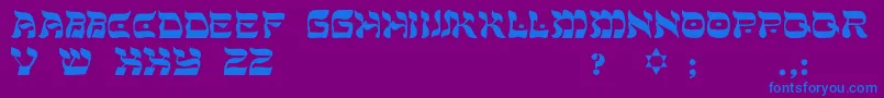 MohlarLight Font – Blue Fonts on Purple Background