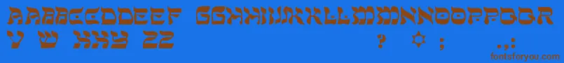 Czcionka MohlarLight – brązowe czcionki na niebieskim tle