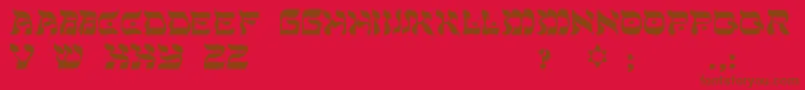 Czcionka MohlarLight – brązowe czcionki na czerwonym tle