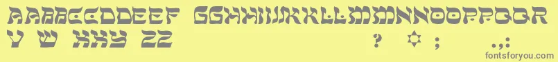 フォントMohlarLight – 黄色の背景に灰色の文字