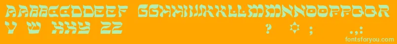 MohlarLight-Schriftart – Grüne Schriften auf orangefarbenem Hintergrund