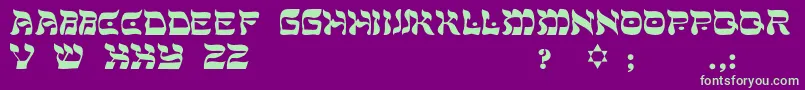 MohlarLight-Schriftart – Grüne Schriften auf violettem Hintergrund
