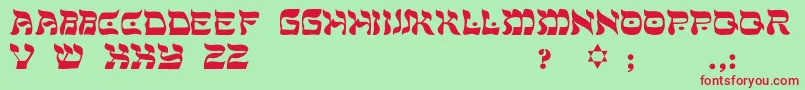 MohlarLight-Schriftart – Rote Schriften auf grünem Hintergrund