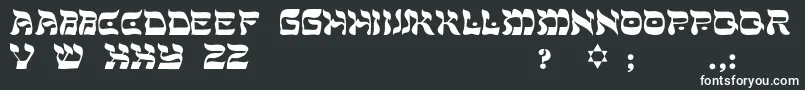 MohlarLight-fontti – valkoiset fontit mustalla taustalla