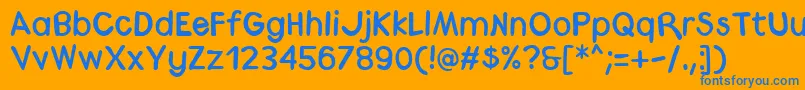 Medrano Font – Blue Fonts on Orange Background