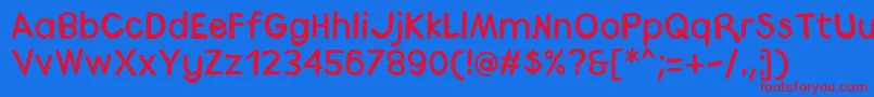 Medrano Font – Red Fonts on Blue Background