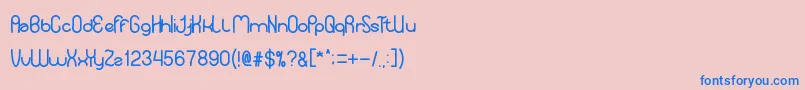YourSmile Font – Blue Fonts on Pink Background