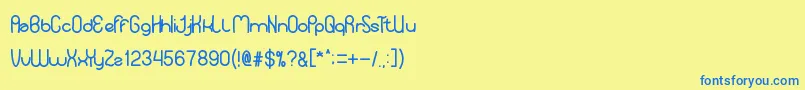 YourSmile Font – Blue Fonts on Yellow Background