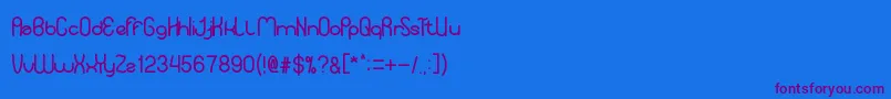 YourSmile Font – Purple Fonts on Blue Background