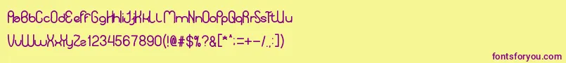 YourSmile Font – Purple Fonts on Yellow Background