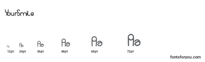 YourSmile Font Sizes