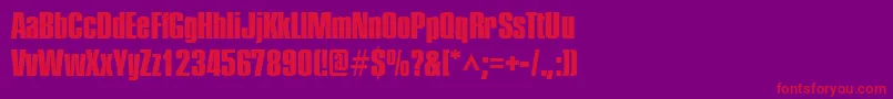 PledgeheavyRegular Font – Red Fonts on Purple Background