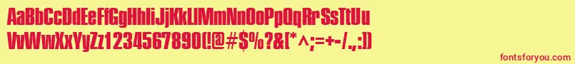 PledgeheavyRegular Font – Red Fonts on Yellow Background