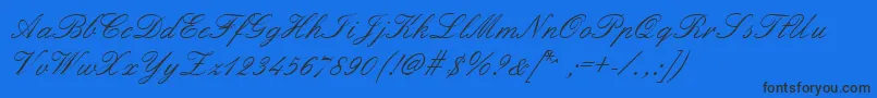 Formalscript Font – Black Fonts on Blue Background