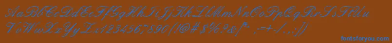 Formalscript Font – Blue Fonts on Brown Background