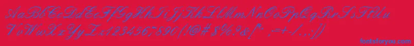 Formalscript Font – Blue Fonts on Red Background