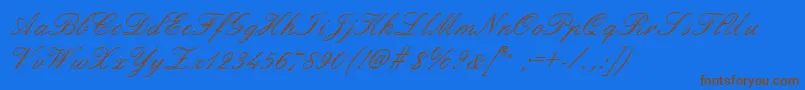 Formalscript Font – Brown Fonts on Blue Background