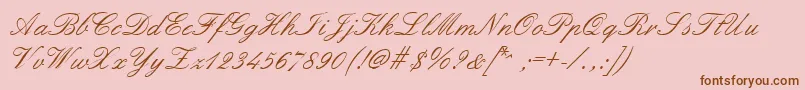 Formalscript Font – Brown Fonts on Pink Background