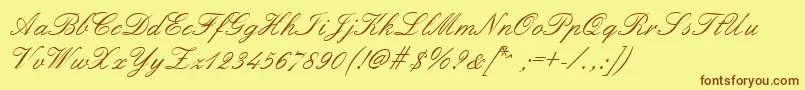 Formalscript-fontti – ruskeat fontit keltaisella taustalla