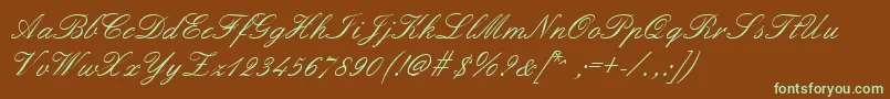 Formalscript Font – Green Fonts on Brown Background