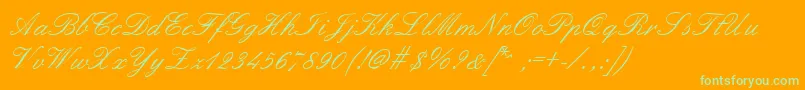 Formalscript Font – Green Fonts on Orange Background