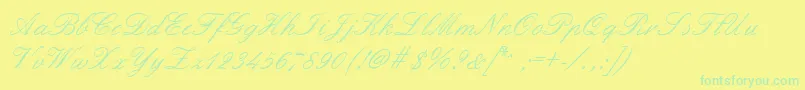 Formalscript Font – Green Fonts on Yellow Background
