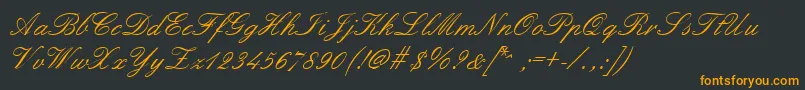 Formalscript Font – Orange Fonts on Black Background