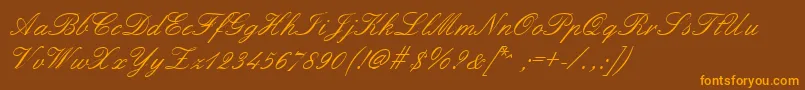 Formalscript Font – Orange Fonts on Brown Background