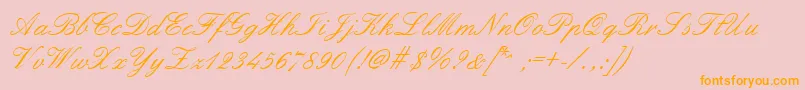 Formalscript Font – Orange Fonts on Pink Background