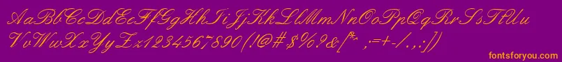 Formalscript Font – Orange Fonts on Purple Background