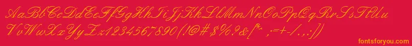 Formalscript Font – Orange Fonts on Red Background