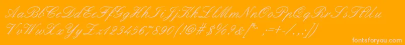 Formalscript Font – Pink Fonts on Orange Background