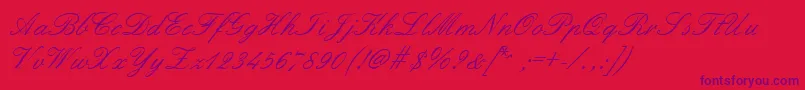 フォントFormalscript – 赤い背景に紫のフォント