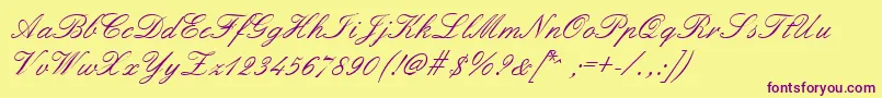 Formalscript Font – Purple Fonts on Yellow Background
