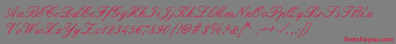 Formalscript Font – Red Fonts on Gray Background