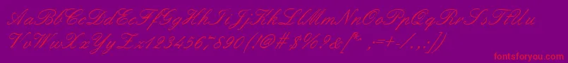 Police Formalscript – polices rouges sur fond violet