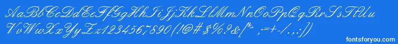 Formalscript Font – White Fonts on Blue Background