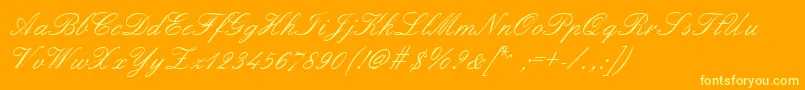 Formalscript Font – Yellow Fonts on Orange Background