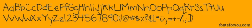 Weitere Informationen zur DjbAnnaliseTheBrave-Schriftart DjbAnnaliseTheBrave-Schriftart – Schwarze Schriften auf orangefarbenem Hintergrund