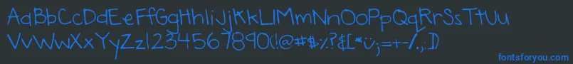 DjbAnnaliseTheBrave Font – Blue Fonts on Black Background