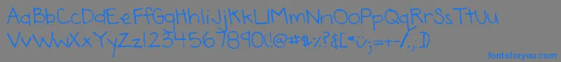 DjbAnnaliseTheBrave-Schriftart – Blaue Schriften auf grauem Hintergrund