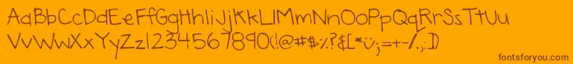 DjbAnnaliseTheBrave Font – Brown Fonts on Orange Background