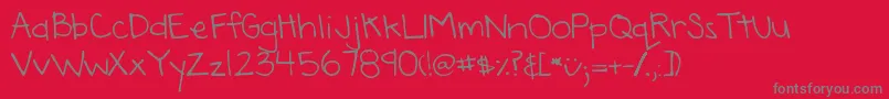 DjbAnnaliseTheBrave Font – Gray Fonts on Red Background