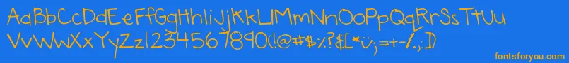 DjbAnnaliseTheBrave Font – Orange Fonts on Blue Background