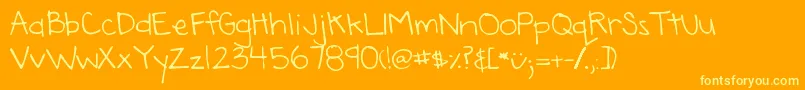 Weitere Informationen zur DjbAnnaliseTheBrave-Schriftart DjbAnnaliseTheBrave-Schriftart – Gelbe Schriften auf orangefarbenem Hintergrund