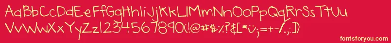 DjbAnnaliseTheBrave Font – Yellow Fonts on Red Background