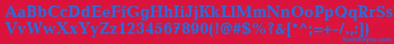 フォントCandidaLtBold – 赤い背景に青い文字