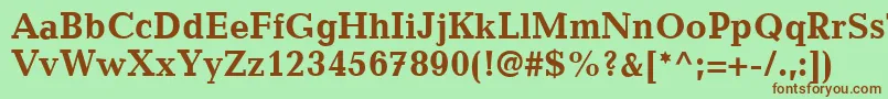 CandidaLtBold Font – Brown Fonts on Green Background