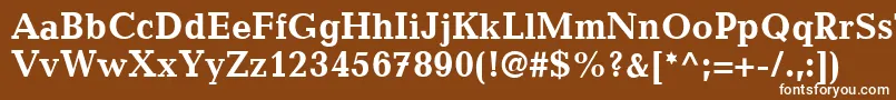 フォントCandidaLtBold – 茶色の背景に白い文字