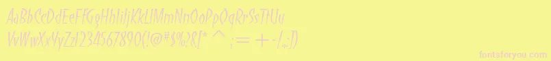 Bancolightc Font – Pink Fonts on Yellow Background